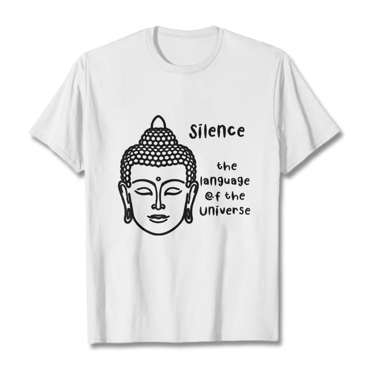 Buddha Stonesカジュアル 瞑想 仏陀頭柄 コットンTシャツ - 白 - 2XL - image 6
