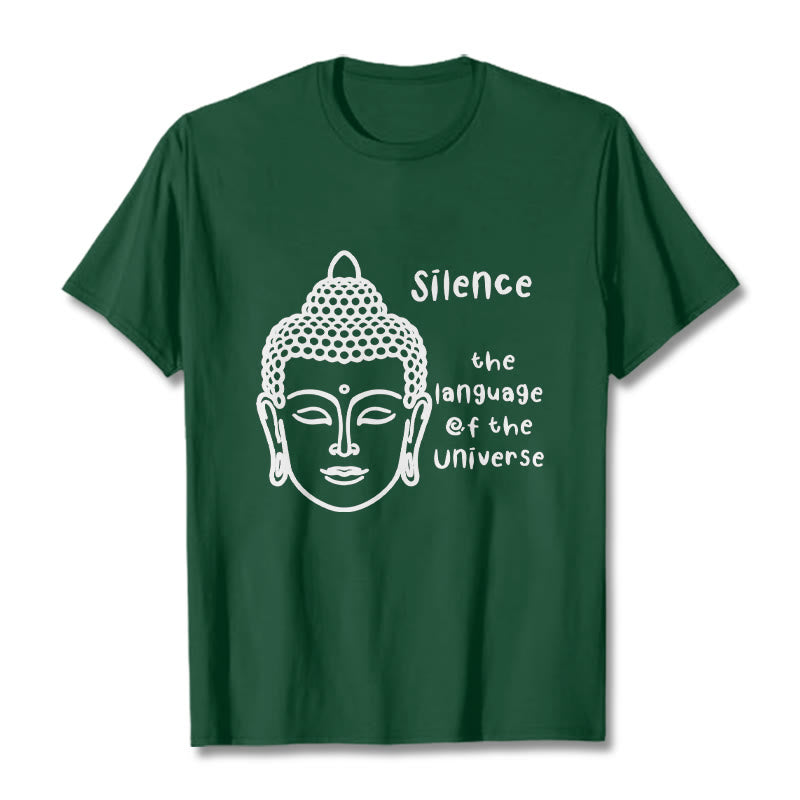 Buddha Stonesカジュアル 瞑想 仏陀頭柄 コットンTシャツ - フォレストグリーン - 2XL - image 11