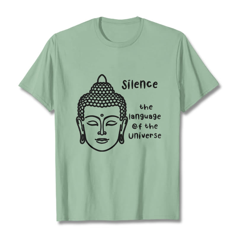 Buddha Stonesカジュアル 瞑想 仏陀頭柄 コットンTシャツ - ペールグリーン - 2XL - image 15
