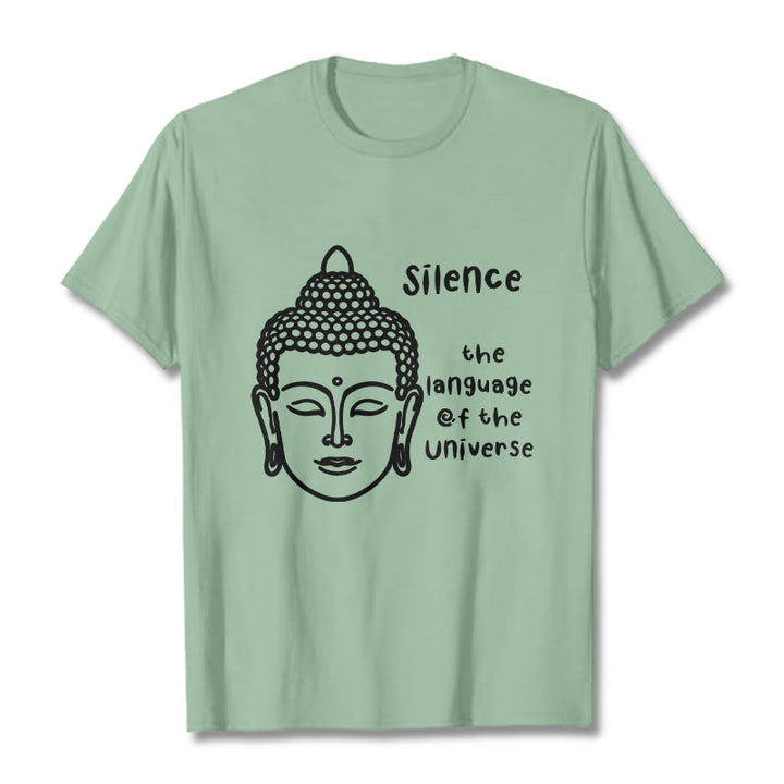 Buddha Stonesカジュアル 瞑想 仏陀頭柄 コットンTシャツ - ペールグリーン - 2XL - image 15