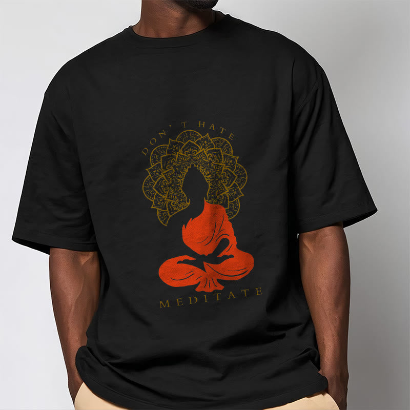 Buddha Stonesカジュアル 瞑想 仏陀 曼荼羅柄 コットンTシャツ - image 2