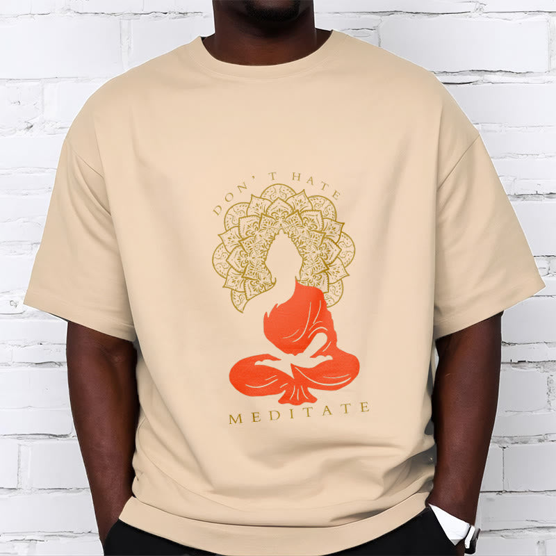 Buddha Stonesカジュアル 瞑想 仏陀 曼荼羅柄 コットンTシャツ - image 10