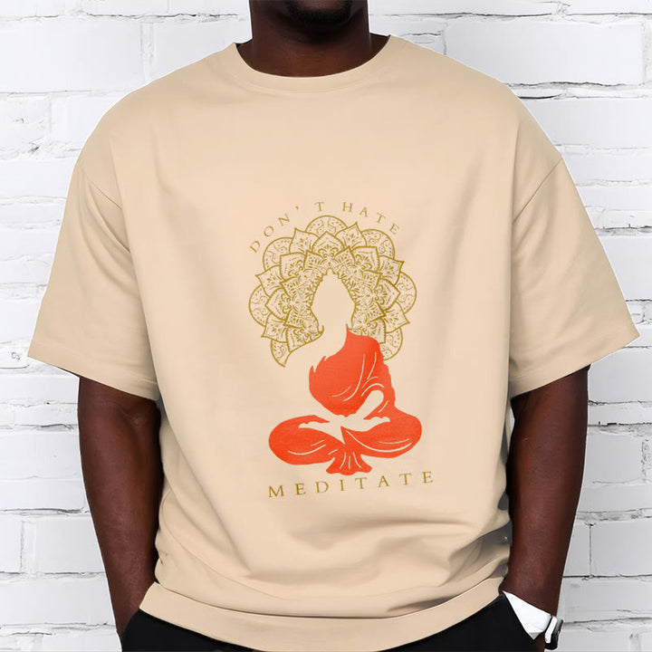Buddha Stonesカジュアル 瞑想 仏陀 曼荼羅柄 コットンTシャツ - image 10