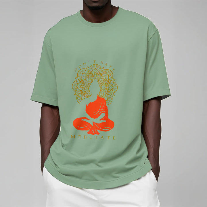 Buddha Stonesカジュアル 瞑想 仏陀 曼荼羅柄 コットンTシャツ - image 16