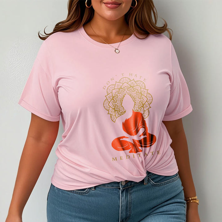 Buddha Stonesカジュアル 瞑想 仏陀 曼荼羅柄 コットンTシャツ - image 14