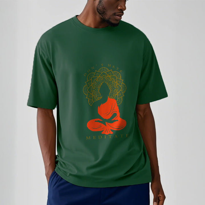 Buddha Stonesカジュアル 瞑想 仏陀 曼荼羅柄 コットンTシャツ - image 12