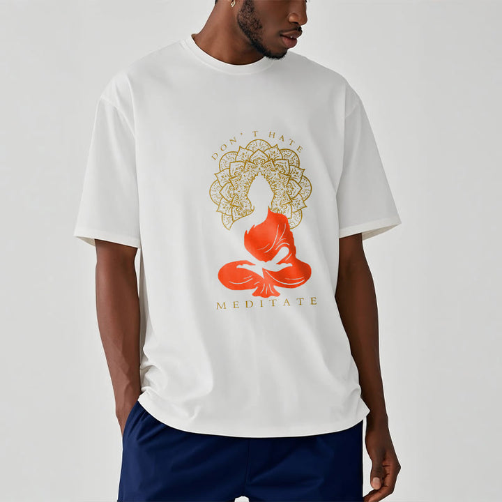 Buddha Stonesカジュアル 瞑想 仏陀 曼荼羅柄 コットンTシャツ - image 7