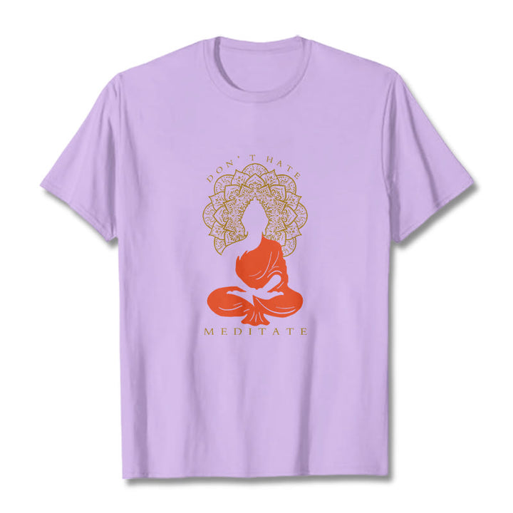 Buddha Stonesカジュアル 瞑想 仏陀 曼荼羅柄 コットンTシャツ - 梅 - 2XL - image 17