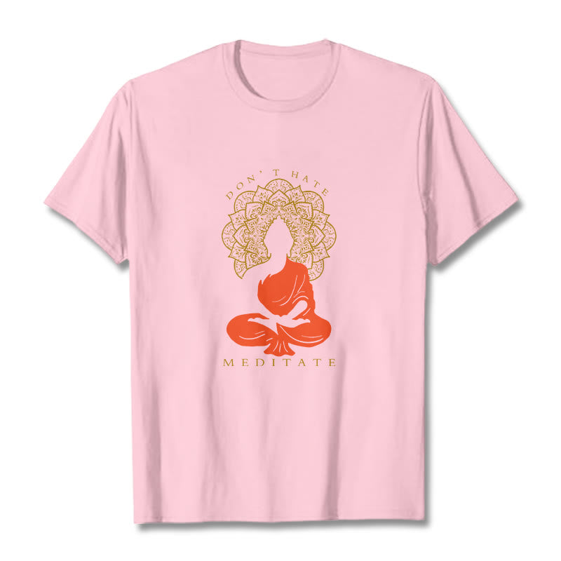 Buddha Stonesカジュアル 瞑想 仏陀 曼荼羅柄 コットンTシャツ - ライトピンク - 2XL - image 13