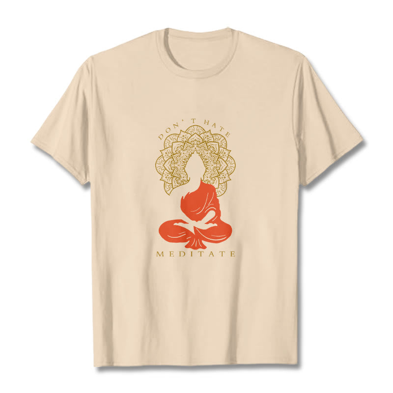 Buddha Stonesカジュアル 瞑想 仏陀 曼荼羅柄 コットンTシャツ - ビスク - 2XL - image 9