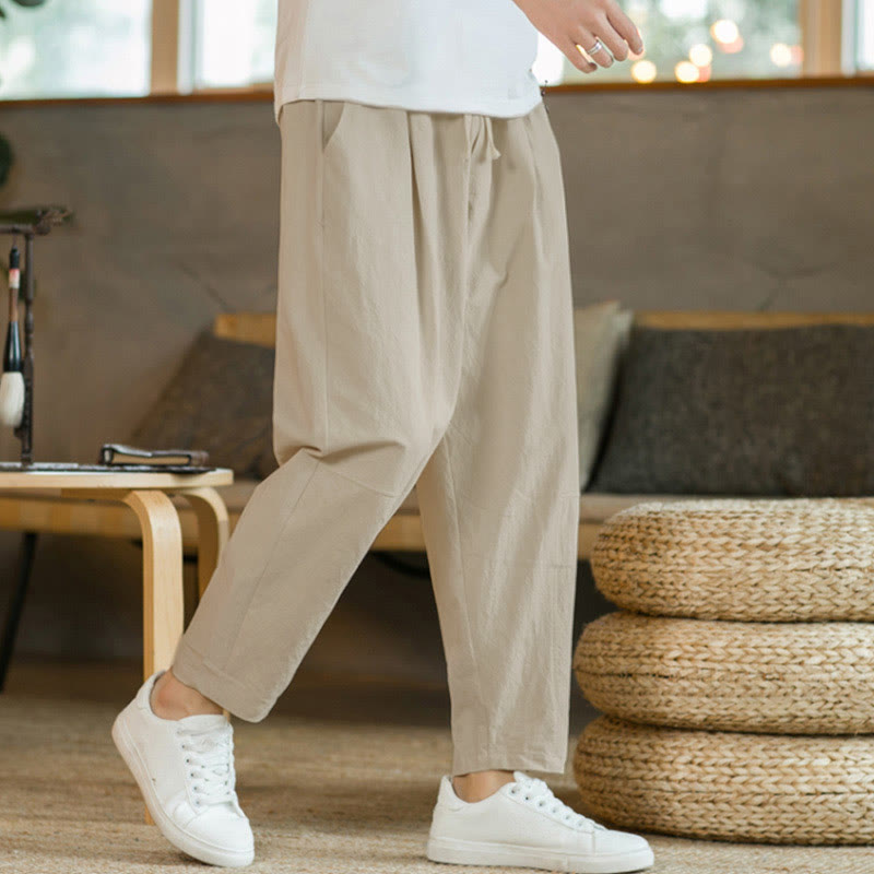 Buddha Stonesポケット付きメンズ サマーコットンパンツ - image 3