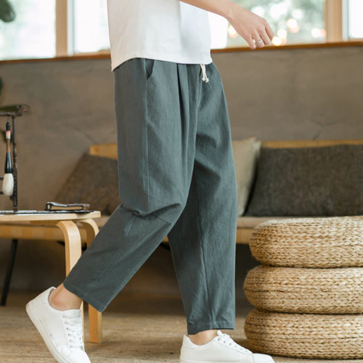 Buddha Stonesポケット付きメンズ サマーコットンパンツ - image 6