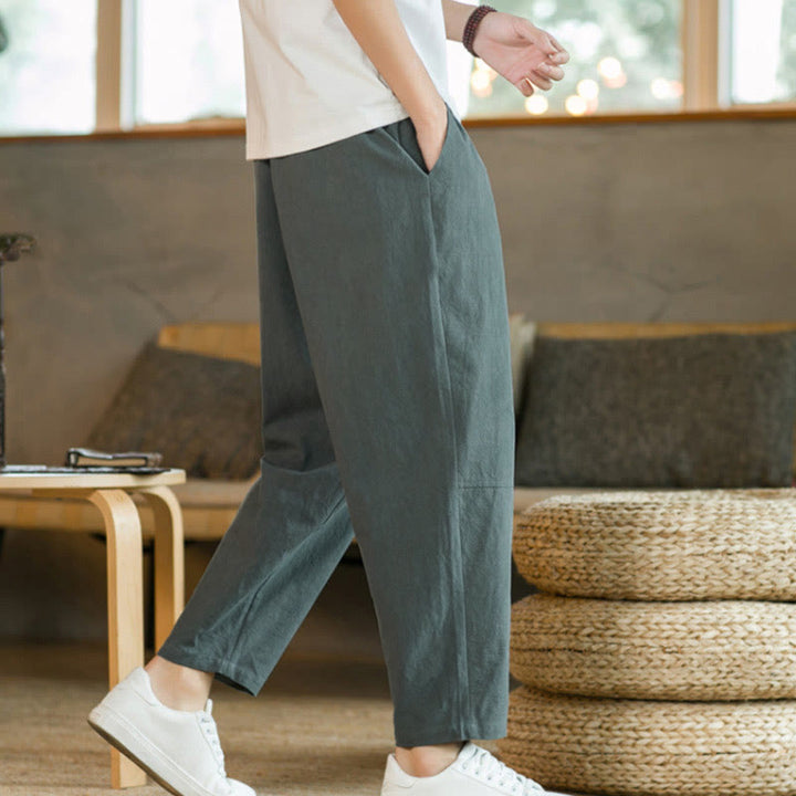Buddha Stonesポケット付きメンズ サマーコットンパンツ - image 7