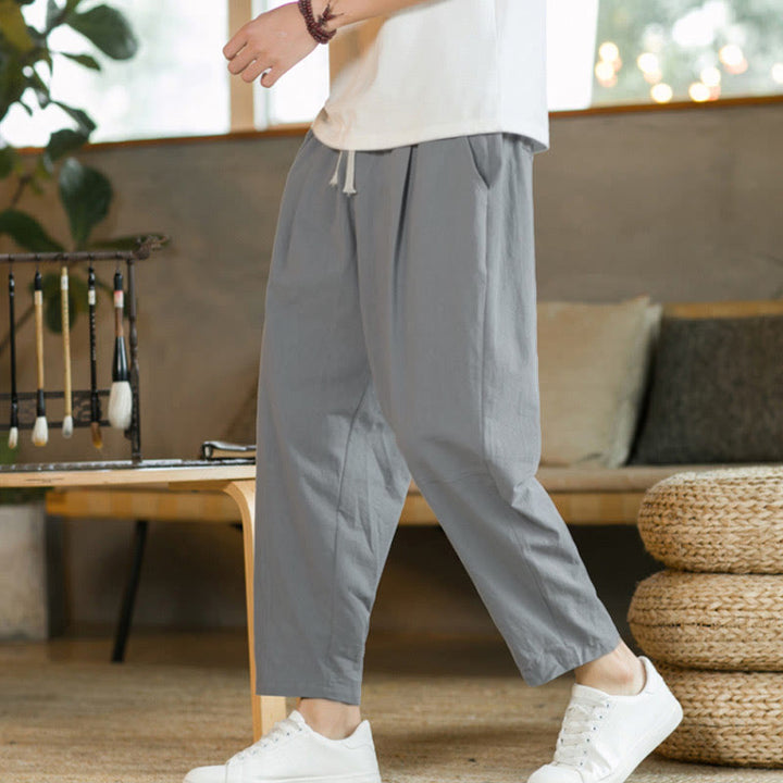 Buddha Stonesポケット付きメンズ サマーコットンパンツ - ライトグレー - US/UK/AU46、 EU56 (5XL)  - image 22