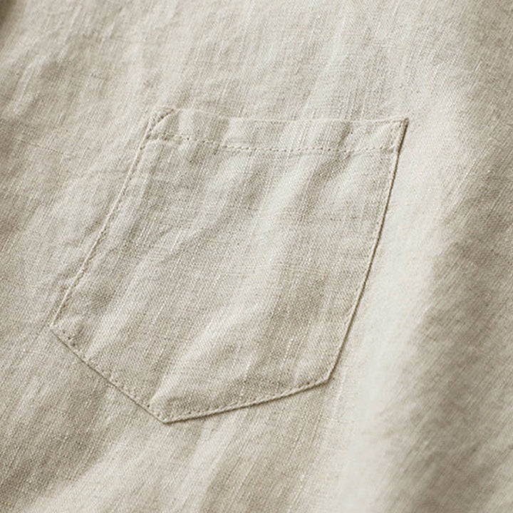 Buddha Stones無地ボタン七分袖シャツ - image 6