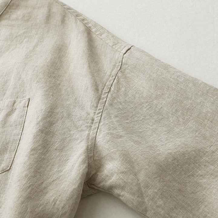 Buddha Stones無地ボタン七分袖シャツ - image 7