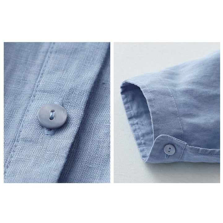 Buddha Stones無地ボタン七分袖シャツ - image 25