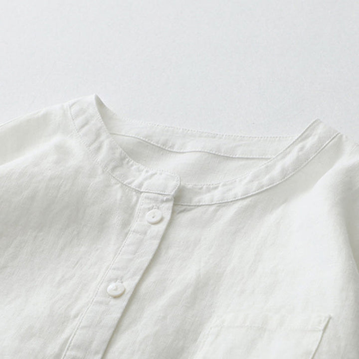 Buddha Stones無地ボタン七分袖シャツ - image 32