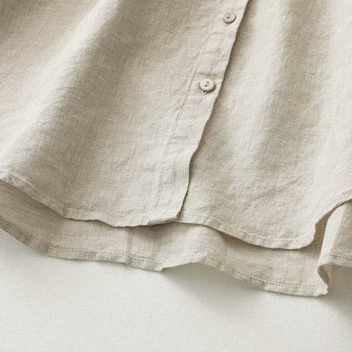 Buddha Stones無地ボタン七分袖シャツ - image 8