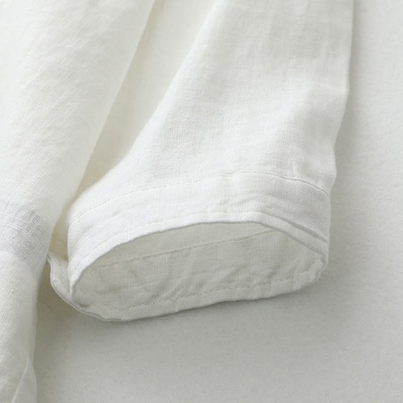 Buddha Stones無地ボタン七分袖シャツ - image 33