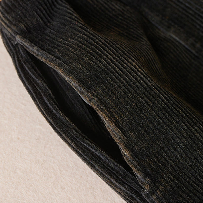 Buddha Stonesカラーコントラスト コーデュロイ コットン レディース サーマル フリース裏地 ハーレムパンツ ポケット付き - image 4