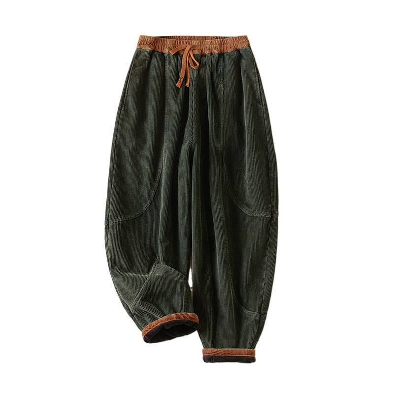 Buddha Stonesカラーコントラスト コーデュロイ コットン レディース サーマル フリース裏地 ハーレムパンツ ポケット付き - image 16