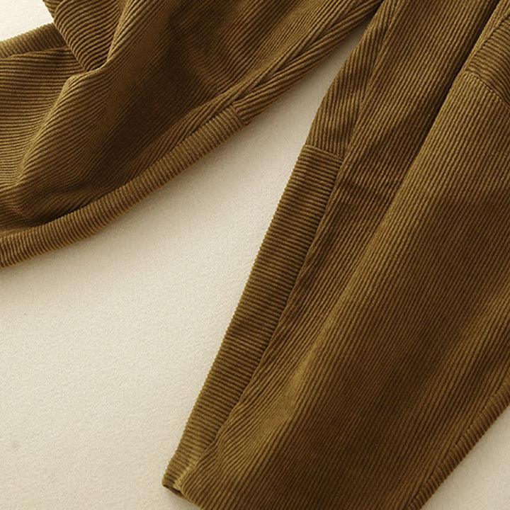 Buddha Stones Commute ヴィンテージプレーン レディース コーデュロイ コットン ハーレムパンツ ポケット付き - image 20