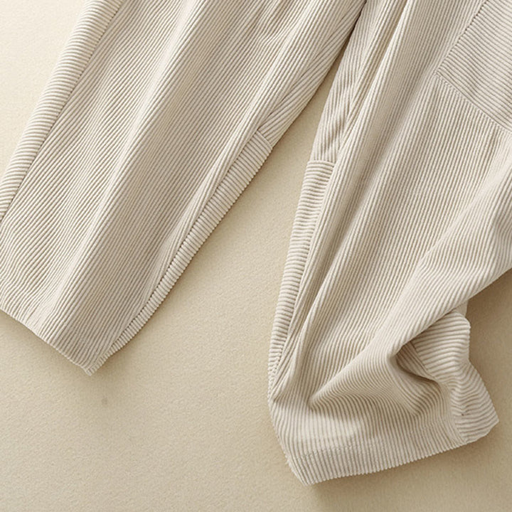 Buddha Stones Commute ヴィンテージプレーン レディース コーデュロイ ポリエステル ハーレムパンツ ポケット付き - image 12