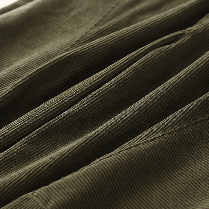 Buddha Stones Commute ヴィンテージプレーン レディース コーデュロイ コットン ハーレムパンツ ポケット付き - image 6