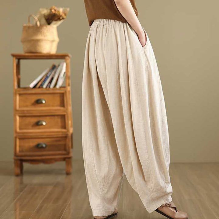 Buddha Stones春 カジュアル シンプルデザイン レディース コットンリネン ハーレムパンツ ポケット付き - image 19