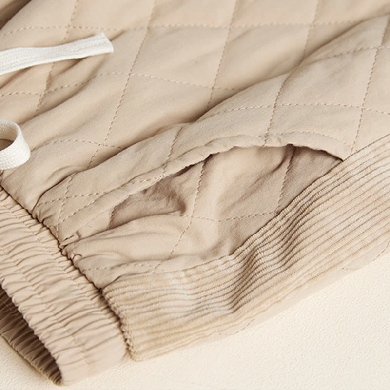 Buddha Stonesダイヤモンドキルティングデザイン サーマル レディース ハーレム コットンパンツ ポケット付き - image 13