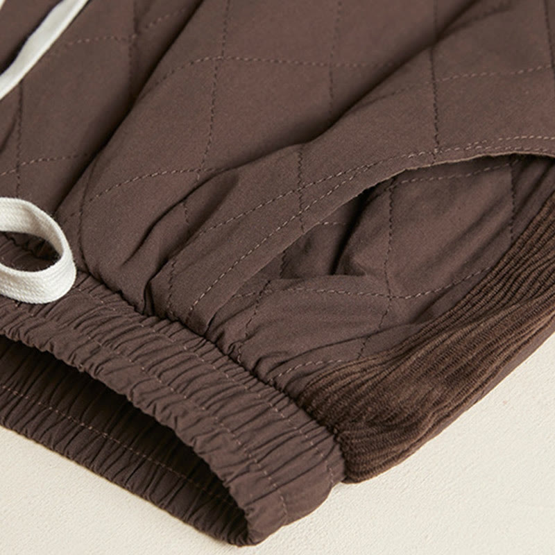 Buddha Stonesダイヤモンドキルティングデザイン サーマル レディース ハーレム コットンパンツ ポケット付き - image 22