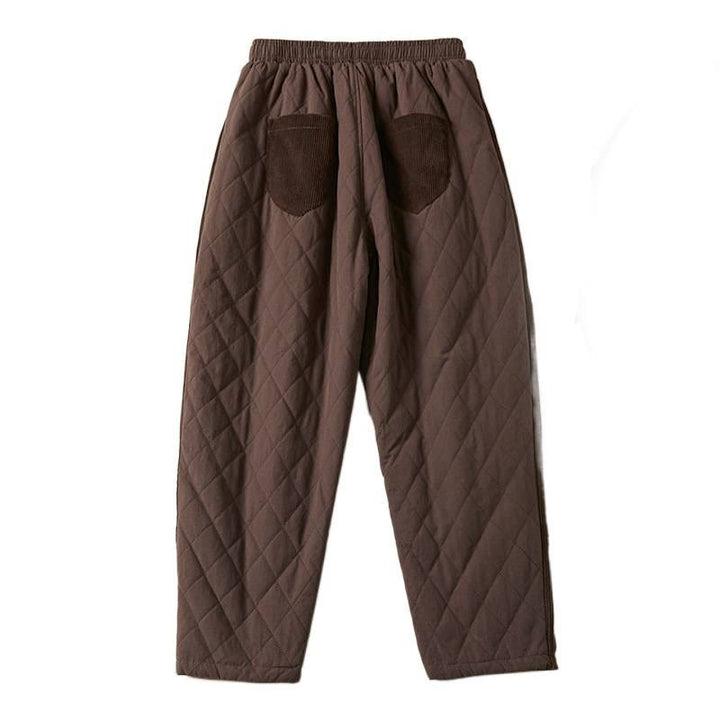Buddha Stonesダイヤモンドキルティングデザイン サーマル レディース ハーレム コットンパンツ ポケット付き - image 26