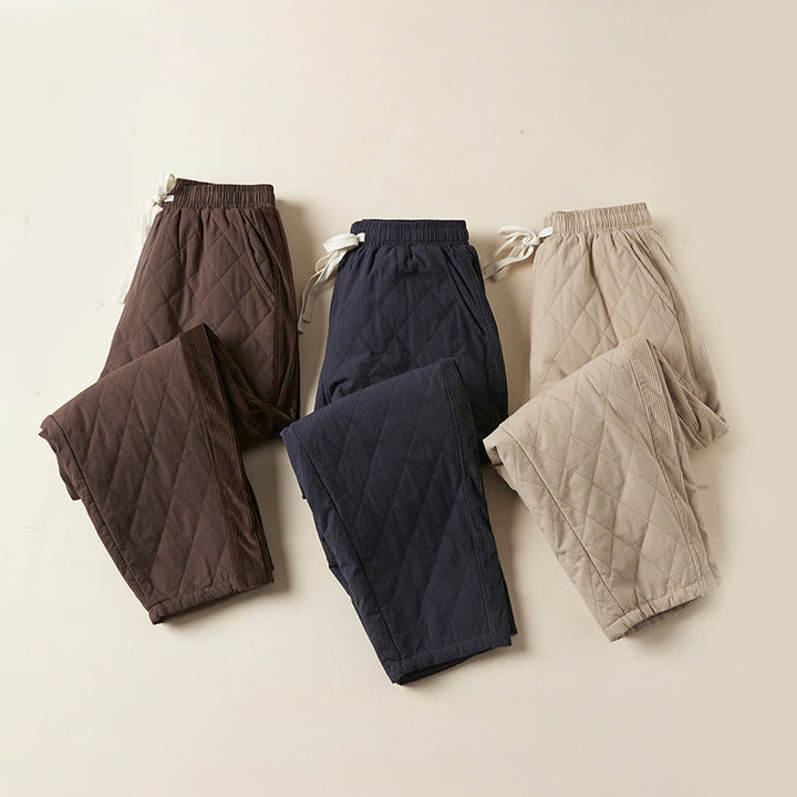 Buddha Stonesダイヤモンドキルティングデザイン サーマル レディース ハーレム コットンパンツ ポケット付き - image 27