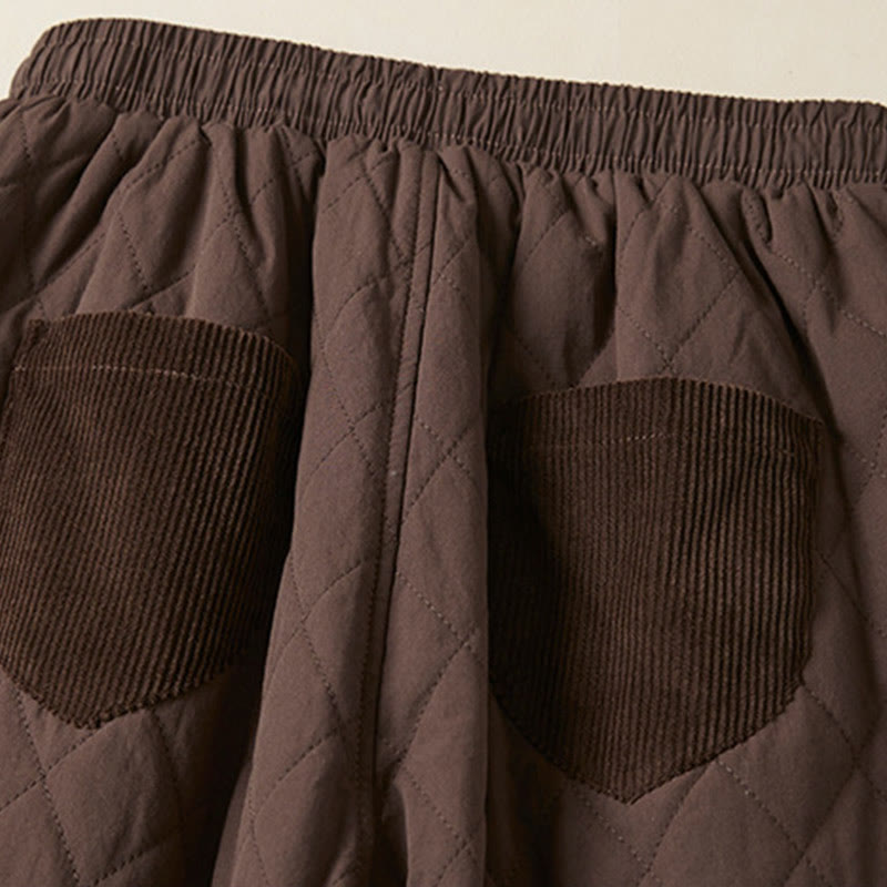 Buddha Stonesダイヤモンドキルティングデザイン サーマル レディース ハーレム コットンパンツ ポケット付き - image 21