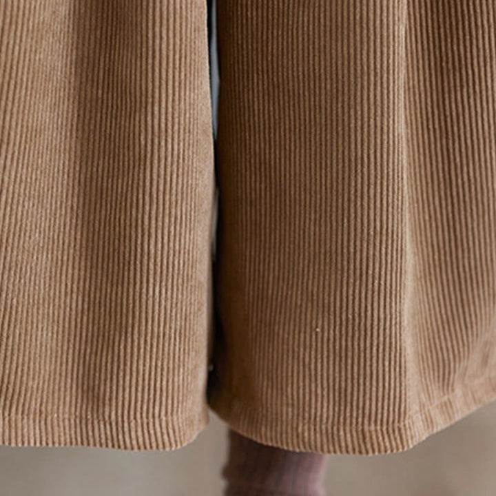 Buddha Stonesレトロ レディース ワイドレッグ 7-8丈 コーデュロイパンツ ポケット付き ベルト付き - image 10