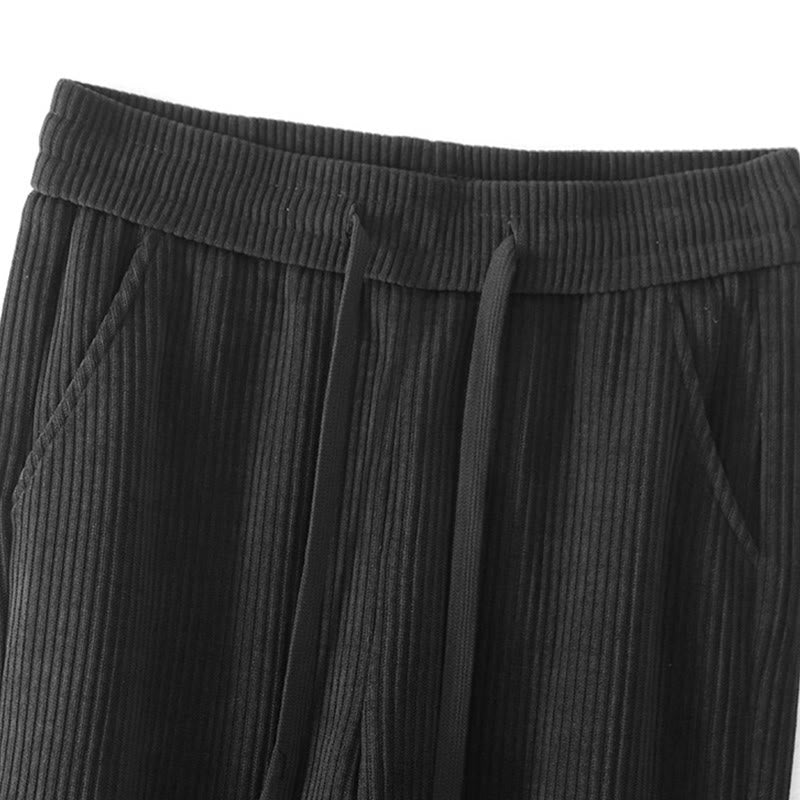 Buddha Stonesカジュアル 無地 レディース ワイドレッグ コーデュロイ コットン フリース裏地 ポケット付きパンツ - image 10