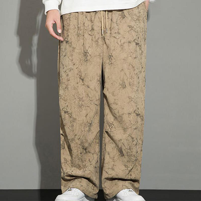 Buddha Stonesカジュアル ヴィンテージ カモ柄 ドローストリング メンズ パンツ ポケット付き - image 15