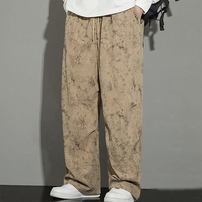 Buddha Stonesカジュアル ヴィンテージ カモ柄 ドローストリング メンズ パンツ ポケット付き - image 14