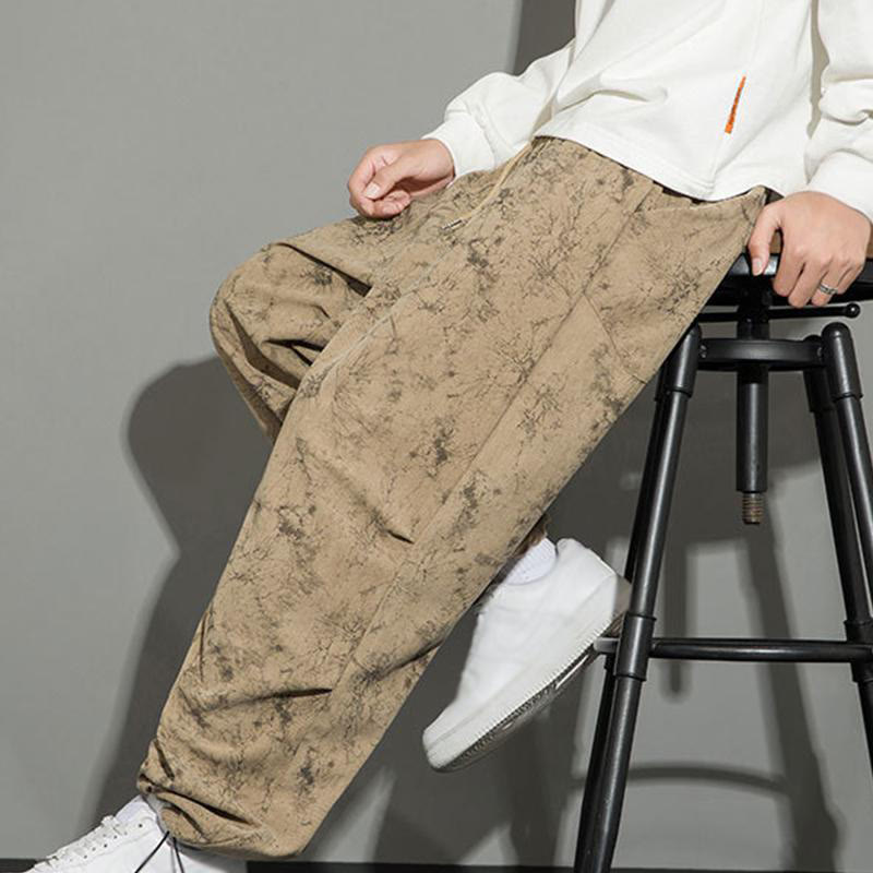 Buddha Stonesカジュアル ヴィンテージ カモ柄 ドローストリング メンズ パンツ ポケット付き - image 22