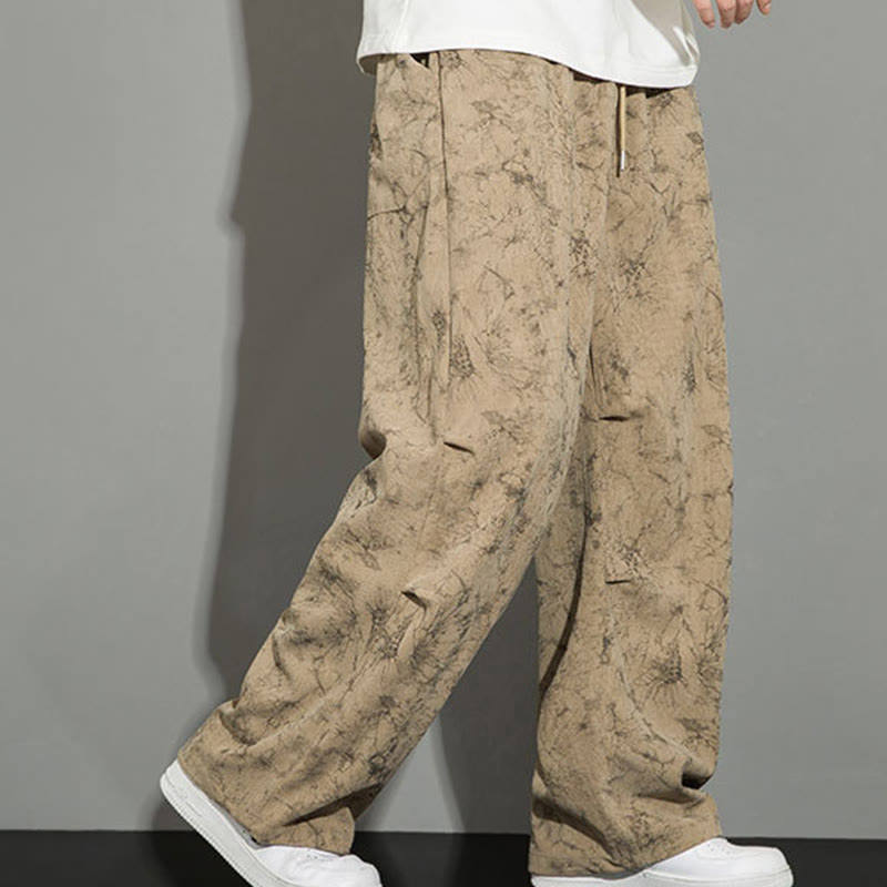 Buddha Stonesカジュアル ヴィンテージ カモ柄 ドローストリング メンズ パンツ ポケット付き - image 21