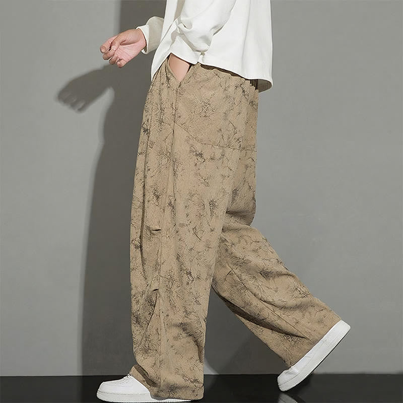 Buddha Stonesカジュアル ヴィンテージ カモ柄 ドローストリング メンズ パンツ ポケット付き - image 17