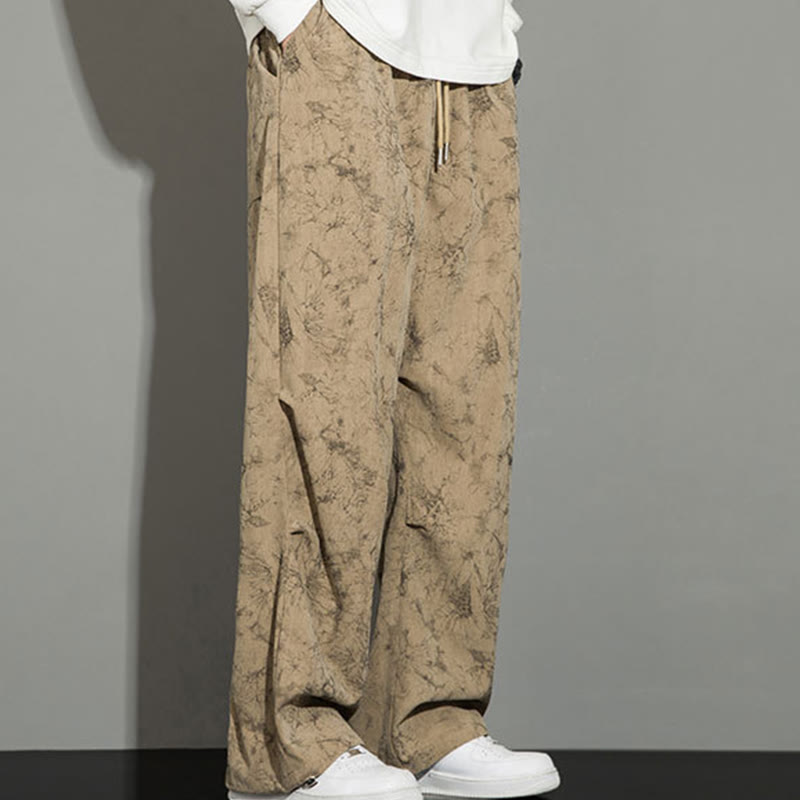 Buddha Stonesカジュアル ヴィンテージ カモ柄 ドローストリング メンズ パンツ ポケット付き - image 16