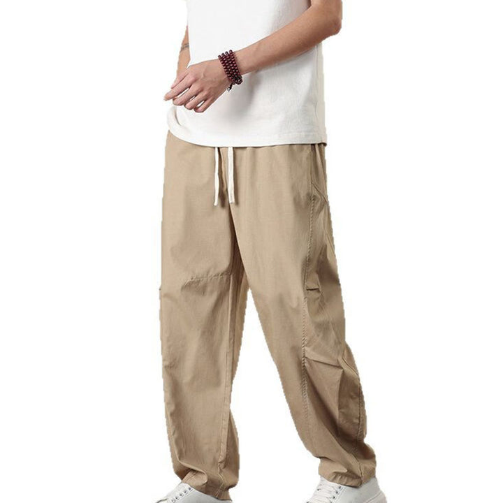 Buddha Stonesカジュアル ヴィンテージ 無地 ドローストリング メンズ カーゴパンツ ポケット付き - image 8