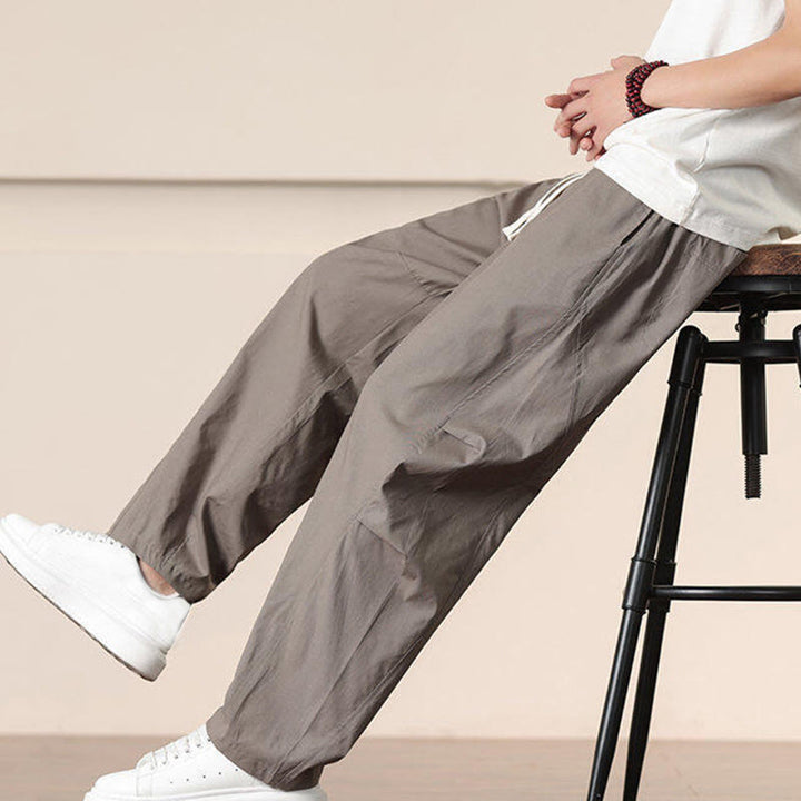 Buddha Stonesカジュアル ヴィンテージ 無地 ドローストリング メンズ カーゴパンツ ポケット付き - image 33