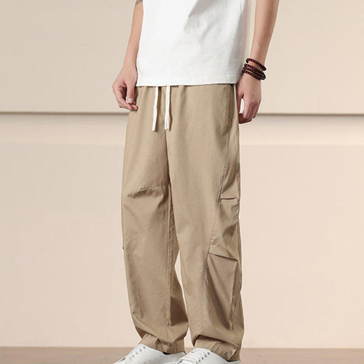 Buddha Stonesカジュアル ヴィンテージ 無地 ドローストリング メンズ カーゴパンツ ポケット付き - image 5