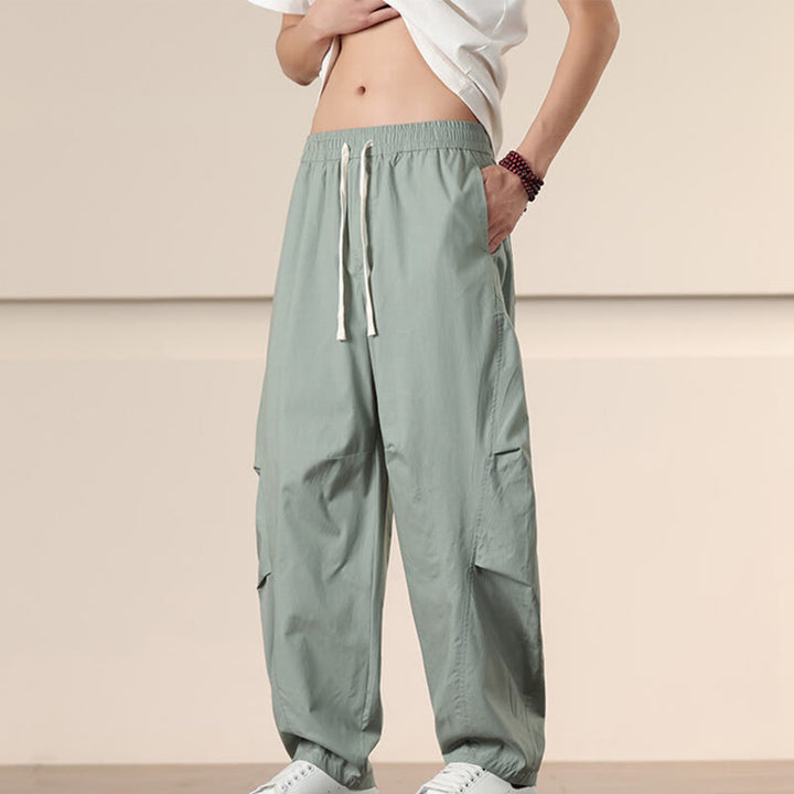 Buddha Stonesカジュアル ヴィンテージ 無地 ドローストリング メンズ カーゴパンツ ポケット付き - image 25