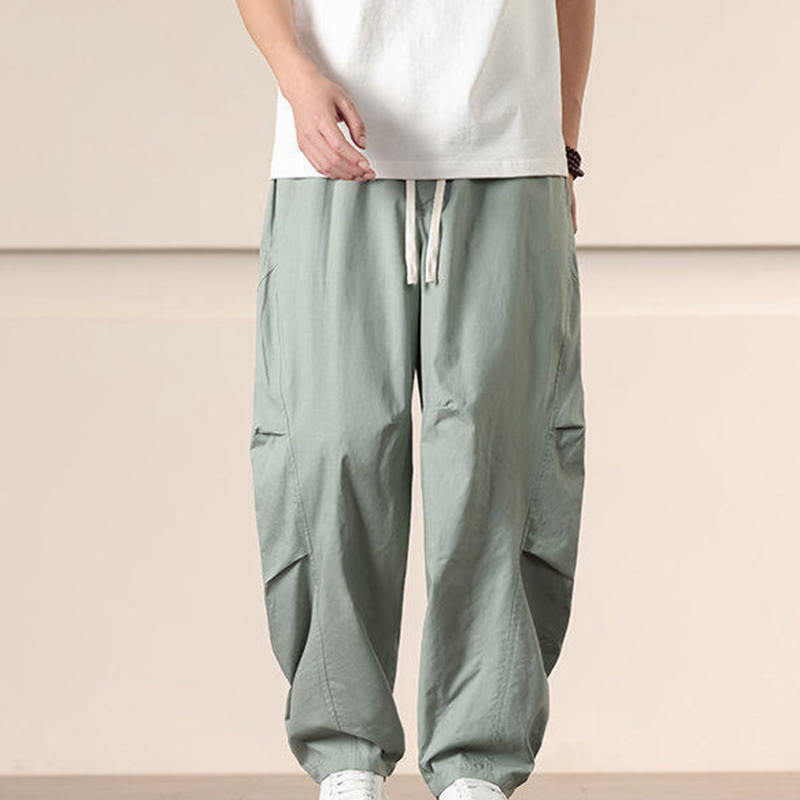 Buddha Stonesカジュアル ヴィンテージ 無地 ドローストリング メンズ カーゴパンツ ポケット付き - image 18