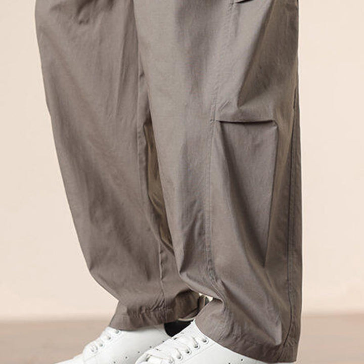 Buddha Stonesカジュアル ヴィンテージ 無地 ドローストリング メンズ カーゴパンツ ポケット付き - image 37