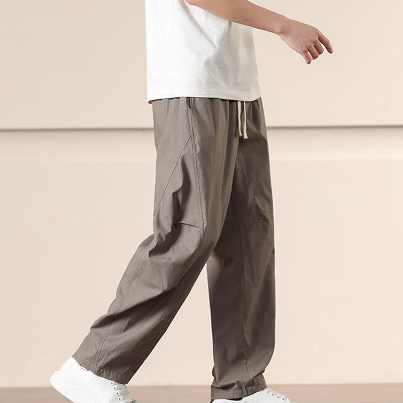 Buddha Stonesカジュアル ヴィンテージ 無地 ドローストリング メンズ カーゴパンツ ポケット付き - image 30